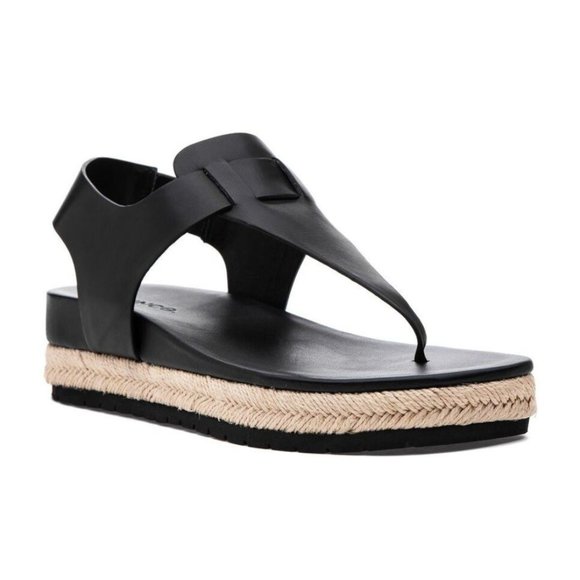 Vince Flint Leather Platform Espadrille Sandals